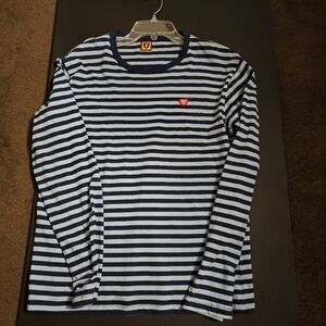 Human Made Blue Striped Long Sleeve Shirt Mens Medium